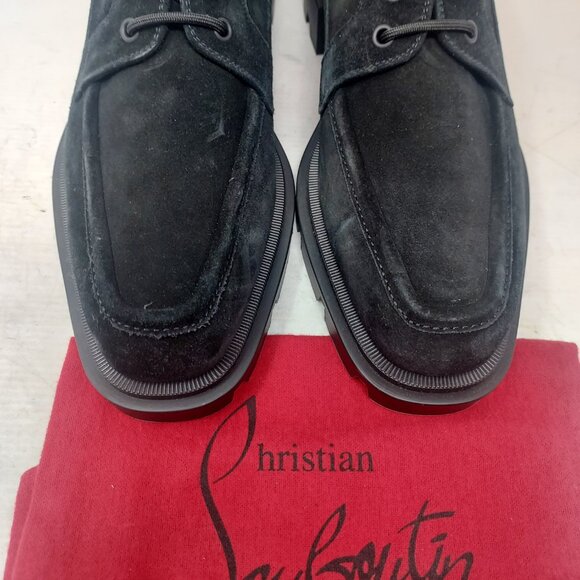 Christian Louboutin MENS Black Our Georges L Suede Lace Up Shoe - Picture 9 of 11